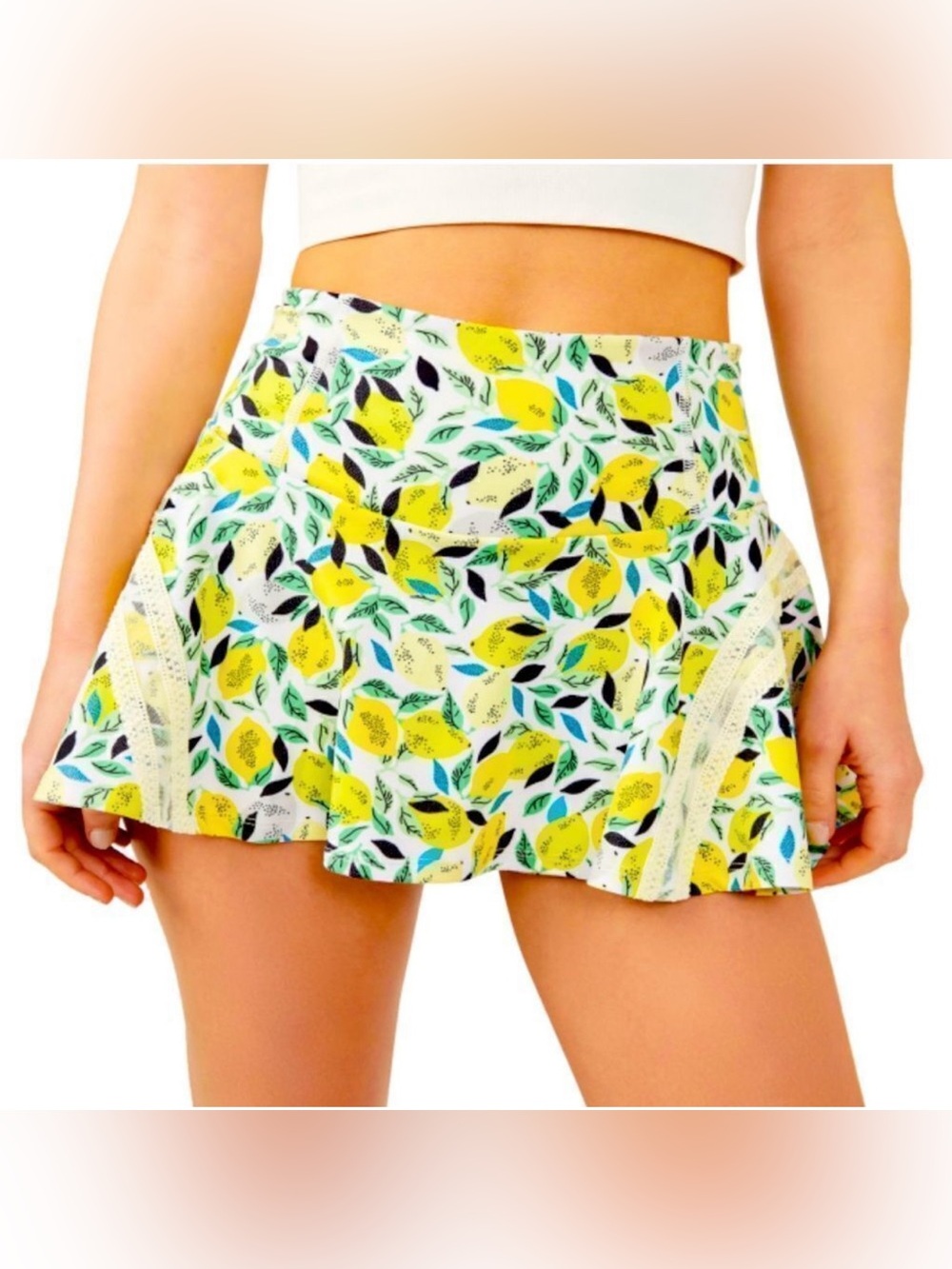 PLEATS & THANK YOU SKORT IN LEMON COMBO New with Tags Medium